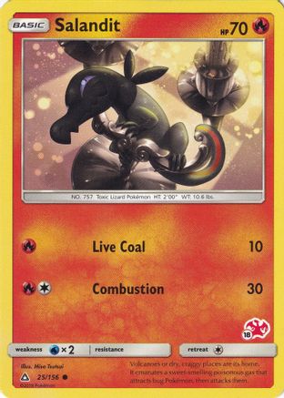Salandit - 25/156 (#18 Charizard Stamped) (25) [Battle Academy]