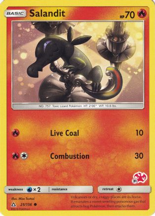 Salandit - 25/156 (#31 Charizard Stamped) (25) [Battle Academy]