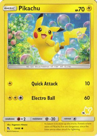 Pikachu - 19/68 (#15 Pikachu Stamped) (19) [Battle Academy]