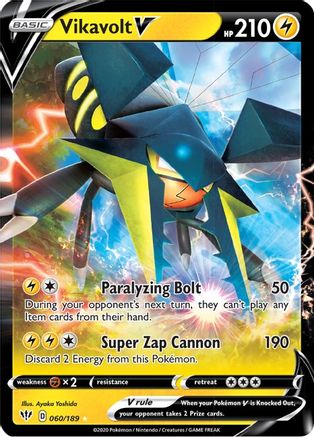 Vikavolt V (60) [SWSH03: Darkness Ablaze] Holofoil