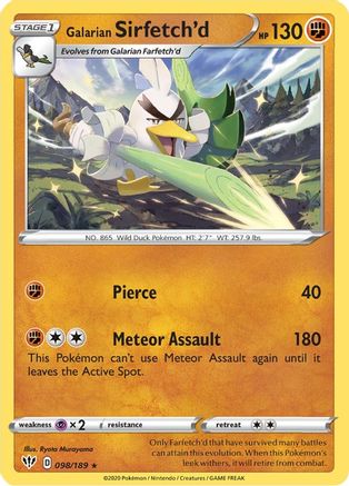 Galarian Sirfetch'd - 98/189 (Cracked Ice holo) (98) [Deck Exclusives] Holofoil