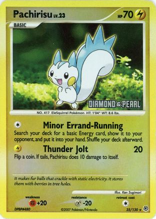 Pachirisu - 35/130 [Diamond & Pearl] (35) [Burger King Promos] Reverse Holofoil