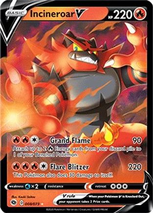 Incineroar V (8) [Champion's Path] Holofoil