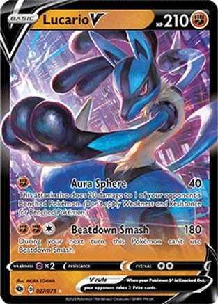 Lucario V (27) [Champion's Path] Holofoil