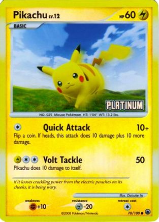 Pikachu - 70/100 [Platinum] (70) [Burger King Promos] Reverse Holofoil
