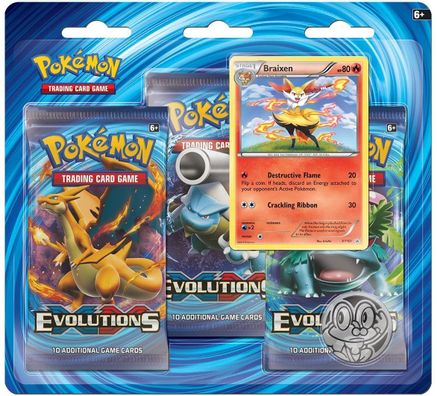 Pokemon XY - Evolutions 3 Pack Blister [Braixen]