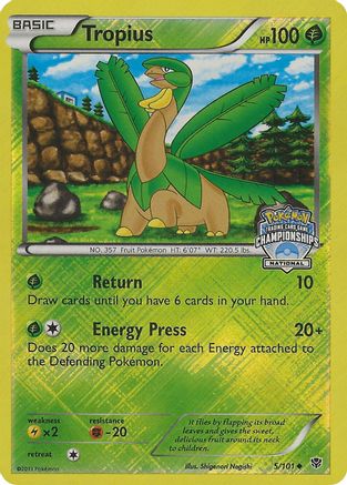 Tropius - 5/101 (National Championships) (5) [League & Championship Cards] Reverse Holofoil