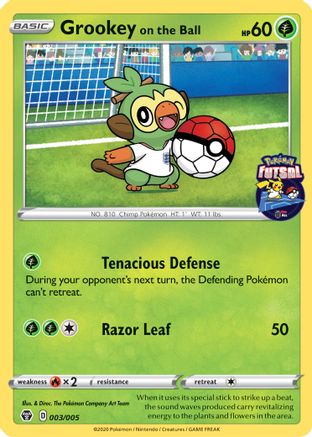 Grookey on the Ball - 003/005 (Pokemon Futsal) (3) [Miscellaneous Cards & Products]