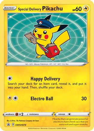 Special Delivery Pikachu - SWSH074 (SWSH074) [SWSH: Sword & Shield Promo Cards] Holofoil