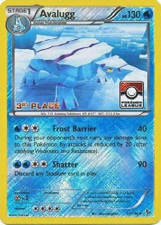 Avalugg - 31/106 (Pokemon League) [3rd Place] (31) [League & Championship Cards] Reverse Holofoil
