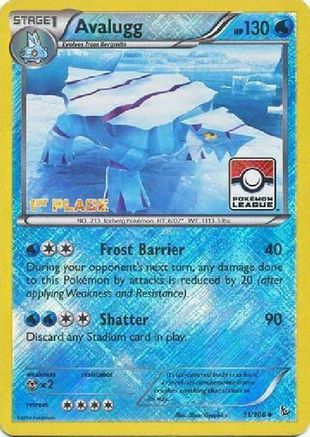 Avalugg - 31/106 (Pokemon League) [1st Place] (31) [League & Championship Cards] Reverse Holofoil
