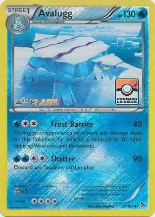 Avalugg - 31/106 (Pokemon League) [4th Place] (31) [League & Championship Cards] Reverse Holofoil