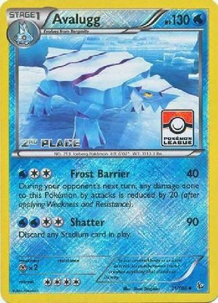 Avalugg - 31/106 (Pokemon League) [2nd Place] (31) [League & Championship Cards] Reverse Holofoil