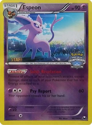 Espeon - 48/108 (National Championships) [Staff] (48) [League & Championship Cards] Reverse Holofoil