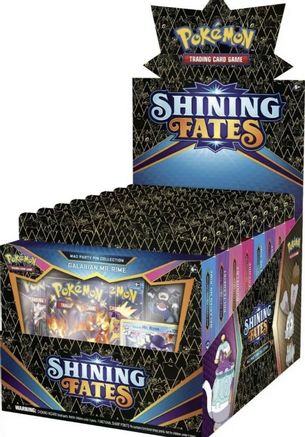 Pokemon Shining Fates Mad Party Pin Collection Display