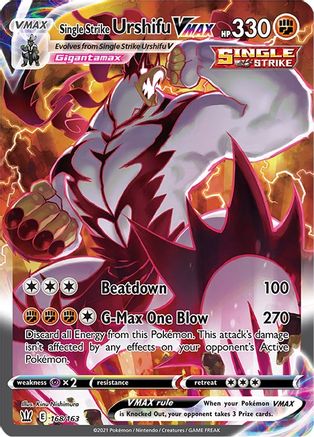 Single Strike Urshifu VMAX (Alternate Art Secret) (168) [SWSH05: Battle Styles] Holofoil