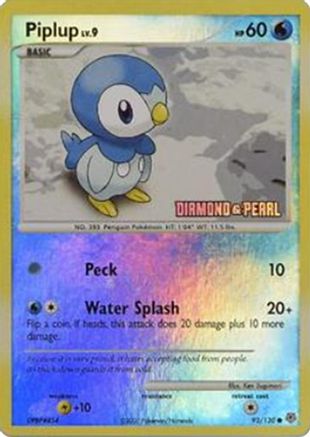Piplup - 93/130 [Diamond and Pearl] (93) [Burger King Promos] Reverse Holofoil