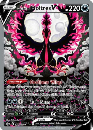 Galarian Moltres V (Alternate Full Art) (177) [SWSH06: Chilling Reign] Holofoil