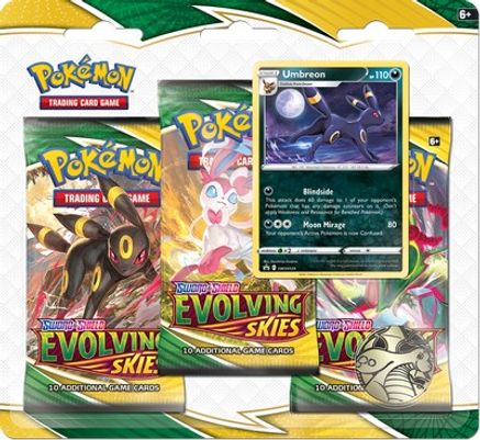 Pokemon Evolving Skies 3 Pack Blister [Umbreon]