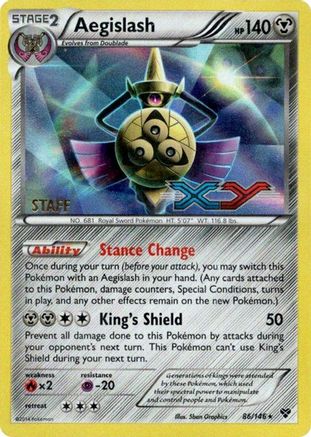 Aegislash - 86/146 (Prerelease) [Staff] (86) [XY Promos] Holofoil