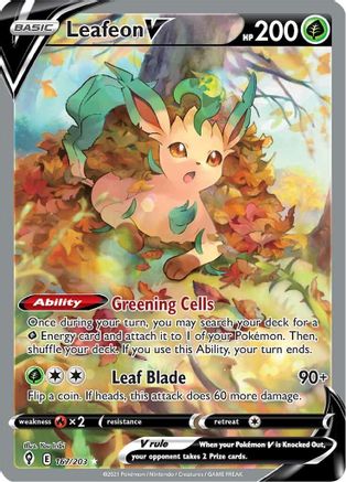 Leafeon V (Alternate Full Art) (167) [SWSH07: Evolving Skies] Holofoil
