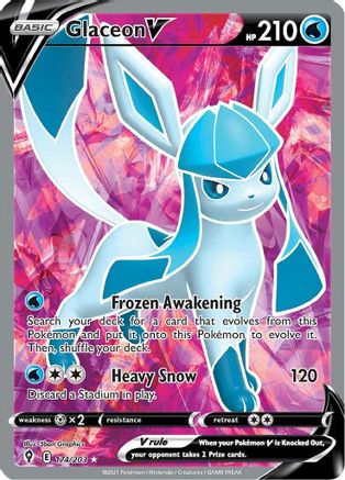 Glaceon V (Full Art) (174) [SWSH07: Evolving Skies] Holofoil