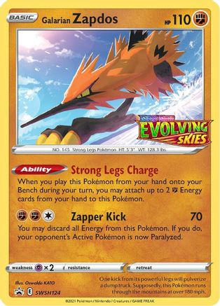 Galarian Zapdos - SWSH124 (Prerelease) (SWSH124) [SWSH: Sword & Shield Promo Cards] Holofoil