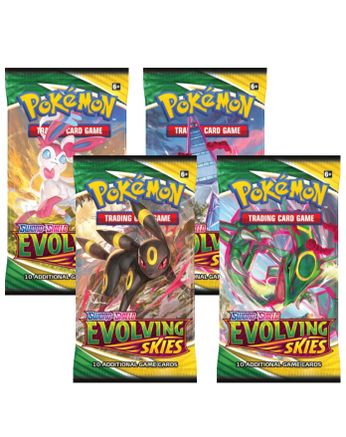 Pokemon Evolving Skies Booster Pack Art Bundle [Set of 4]