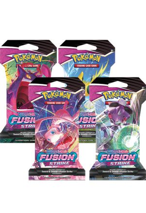 Pokemon Fusion Strike Sleeved Booster Pack Art Bundle [Set of 4]
