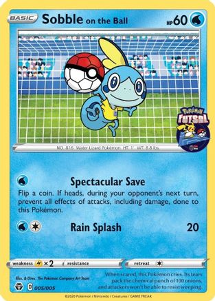 Sobble on the Ball - 005/005 (Pokemon Futsal) (5) [Miscellaneous Cards & Products]