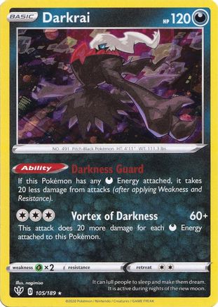 Darkrai - 105/189 (Cosmos Holo) (105) [Miscellaneous Cards & Products] Holofoil