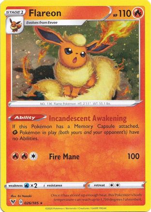 Flareon - 026/185 (Cosmos Holo) (26) [Miscellaneous Cards & Products] Holofoil