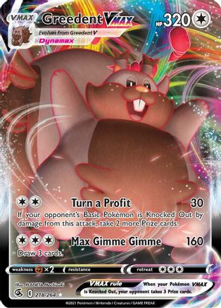 Greedent VMAX (218) [SWSH08: Fusion Strike] Holofoil
