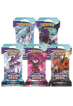 Pokemon Chilling Reign Sleeved Booster Pack Art Bundle [Set of 5]