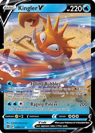 Kingler V (28) [SWSH09: Brilliant Stars] Holofoil
