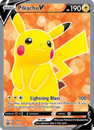 Pikachu V (Full Art) (157) [SWSH09: Brilliant Stars] Holofoil