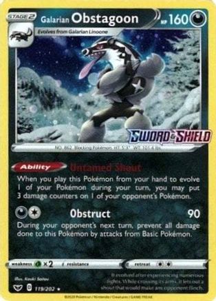 Galarian Obstagoon - 119/202 (Cosmos Holo) (119) [Miscellaneous Cards & Products] Holofoil