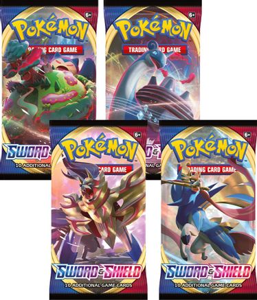 Pokemon Sword and Shield Base Set Booster Pack Art Bundle [Set of 4]