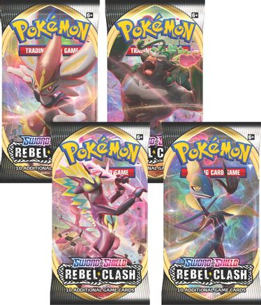 Pokemon Rebel Clash Booster Pack Art Bundle [Set of 4]