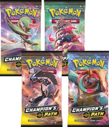 Pokemon Champion's Path Booster Pack Art Bundle [Set of 4]