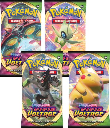 Pokemon Vivid Voltage Booster Pack Art Bundle [Set of 4]