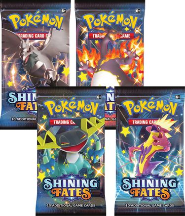 Pokemon Shining Fates Booster Pack Art Bundle [Set of 4]