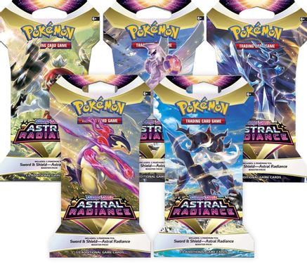 Pokemon Astral Radiance Sleeved Booster Pack Art Bundle [Set of 5]