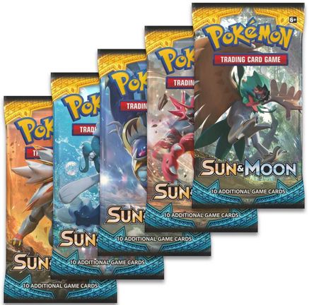 Pokemon Sun & Moon Booster Pack Art Bundle [Set of 5]