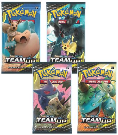 Pokemon Team Up Booster Pack Art Bundle [Set of 4]