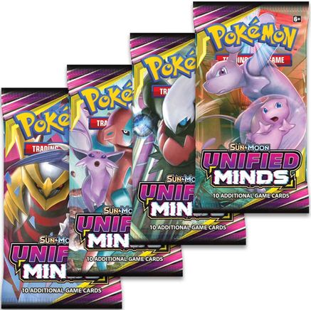 Pokemon Unified Minds Booster Pack Art Bundle [Set of 4]
