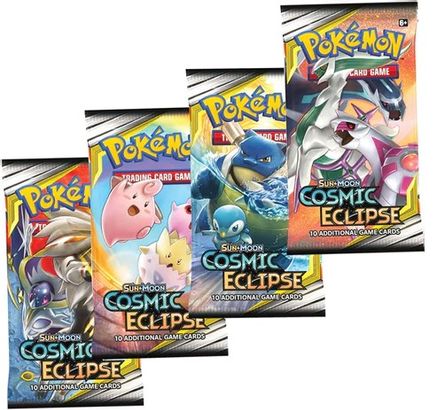 Pokemon Cosmic Eclipse Booster Pack Art Bundle [Set of 4]