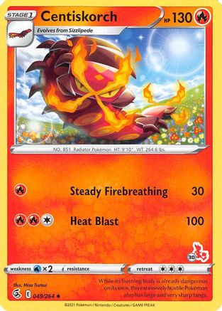 Centiskorch - 049/264 (#30 Cinderace Stamped) (49) [Battle Academy 2022]