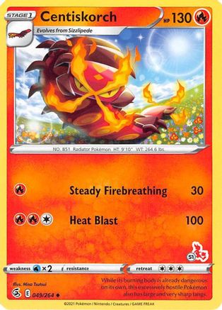 Centiskorch - 049/264 (#51 Cinderace Stamped) (49) [Battle Academy 2022]