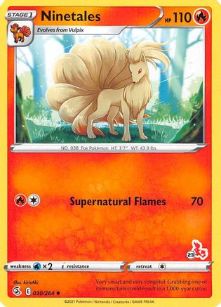 Ninetales - 030/264 (#23 Cinderace Stamped) (30) [Battle Academy 2022]